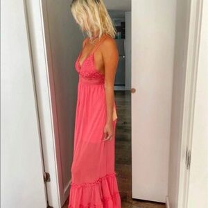 Long Coral dress Fashion nova